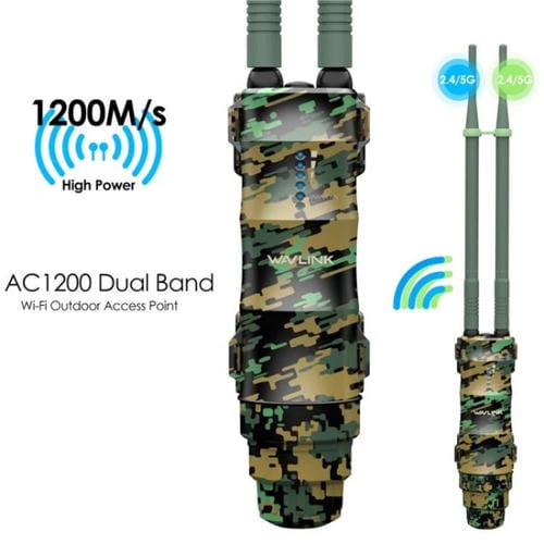 Extensor WiFi WAVLINK WN570HA2 Doble banda AC1200 Resistente al agua IP67 para exteriores (Enchufe australiano)