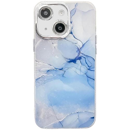 Funda para Teléfono iPhone 13 Textura Mármol Galvanizado (Azul)