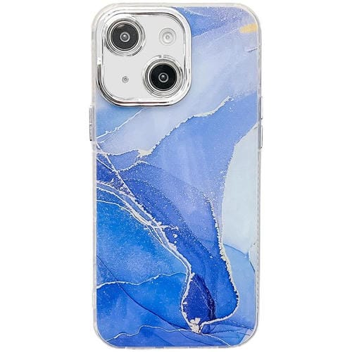 Funda para Teléfono iPhone 13 Textura Mármol Galvanizado (Azul Oscuro)