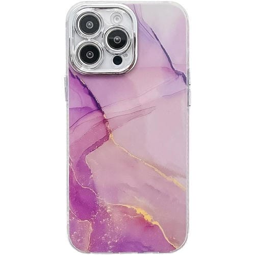 Funda para teléfono iPhone 16 Pro textura Mármol galvanizado (Dorado, Morado, Rojo)