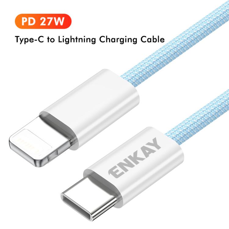 Cable de Datos y Carga Usb-C a 8 Pines Enkay CB175 PD 27 W (Azul) 1,5 m