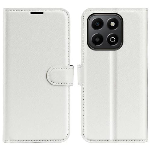 Funda de Cuero con Tapa Horizontal y Textura de Lichi para Honor X6B (Blanco)