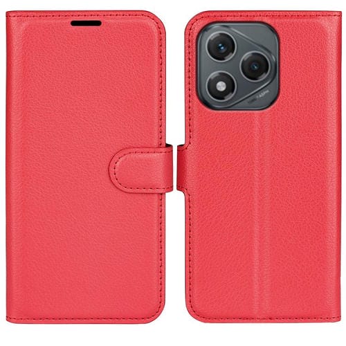 Funda de Cuero con Tapa Horizontal y Soporte para Honor 400 Lite (Roja) con Textura de Lichi