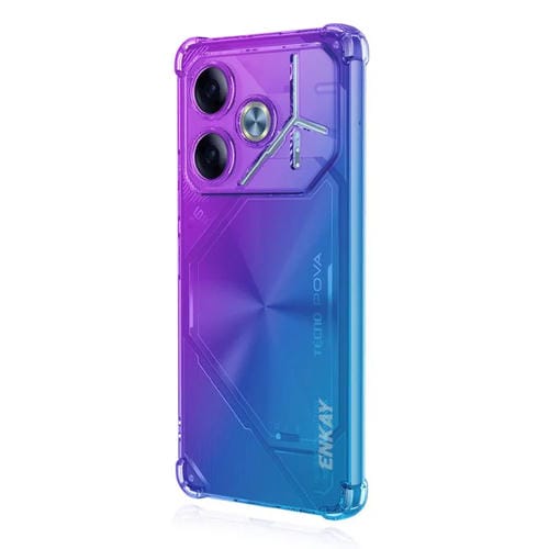 Funda para Teléfono Enkay Hat-Prince Gradient Airbag TPU para Tecno Pova 6 5G (Morado y Azul)