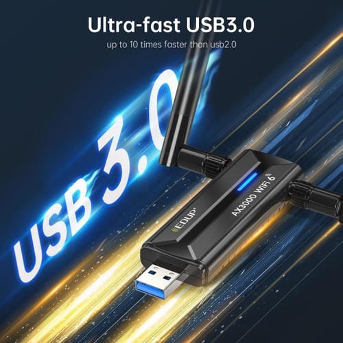 Adaptador Inalámbrico USB 3.0 Edup Ep-Ax1672 Ax3000 WIFI 6E 802.11G 2,4 GHz 5 GHz 6 GHz Chipset Mt7621Au