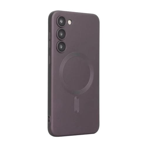 ENKAY - Funda de TPU mate MagSafe con película para lente para Samsung Galaxy S23 5G (color borgoña)