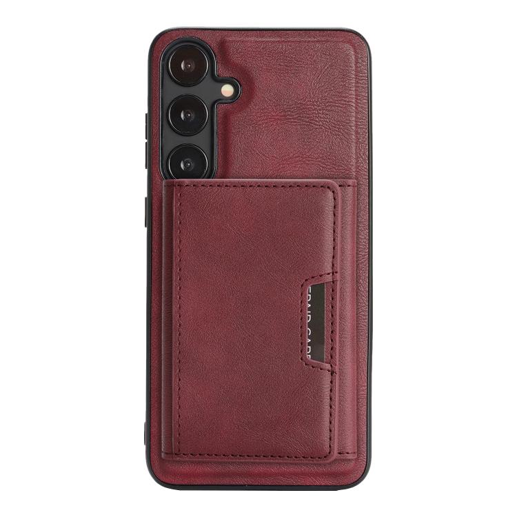 Funda de cuero plegable triple Kalebol con imán fuerte MagSafe para Samsung Galaxy S23 5G (roja)