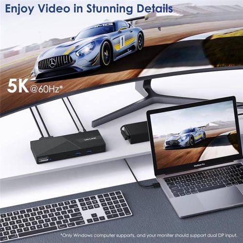 Estación de carga WAVLINK UG69PD24 DisplayLink 12 en 1 PD 100 W para Thunderbolt 4/3 (Enchufe australiano)