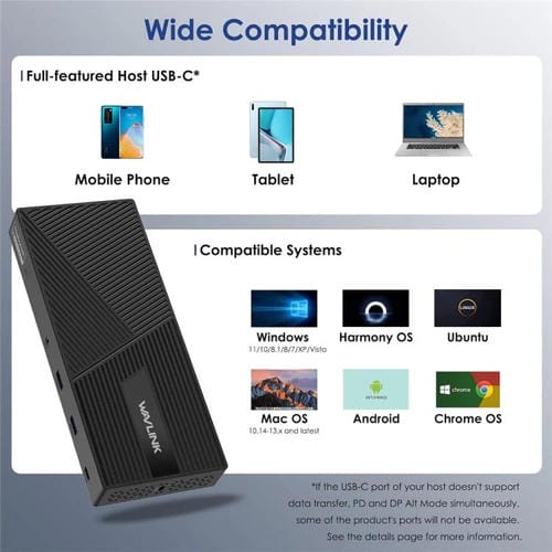 Estación de carga WAVLINK UG69PD24 12 en 1 PD 100 W para Thunderbolt 4/3 (UE)