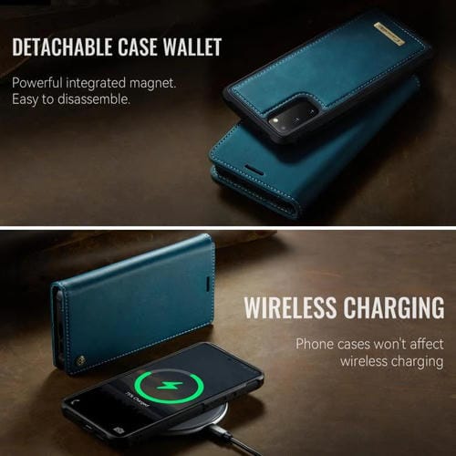 Funda de cuero desmontable con bloqueo RFID magnético CaseMe C49 para Samsung Galaxy S20 (verde)
