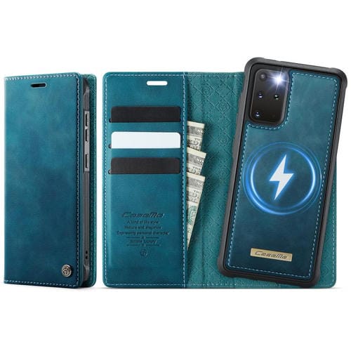 Funda de cuero desmontable CaseMe C49 con bloqueo RFID magnético para Samsung Galaxy S20+ (verde)