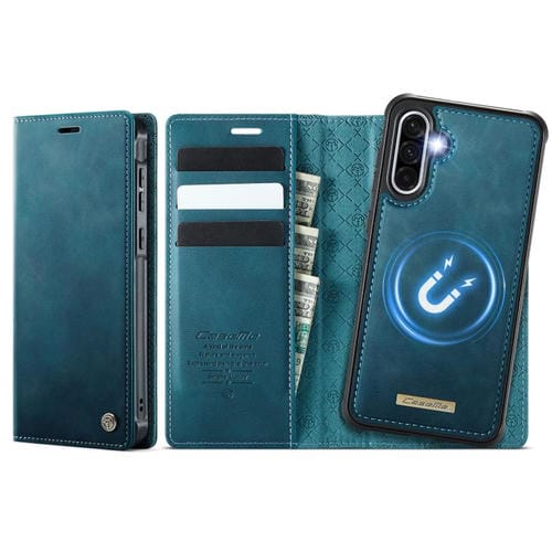 Funda de cuero desmontable con bloqueo RFID magnético CaseMe C49 para Samsung Galaxy A56/A36 (verde)