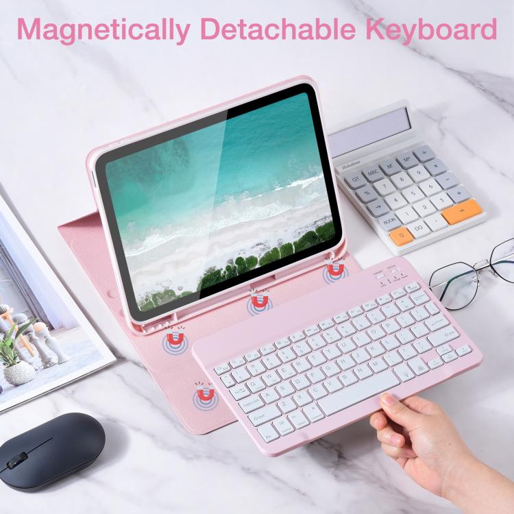 Funda de cuero para tableta Samsung Galaxy Tab A9+ con teclado magnético retroiluminado (azul cielo)