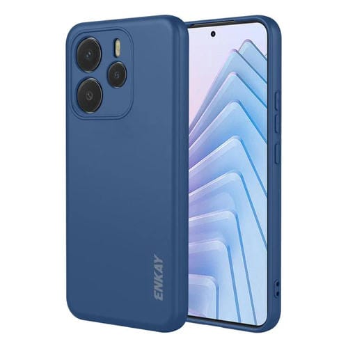 Funda ENKAY de silicona líquida suave y a prueba de golpes para Redmi Note 14 4G (164 mm) (azul oscuro)
