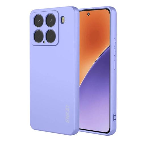 ENKAY - Funda de silicona líquida suave y antigolpes para Xiaomi 15 (morada)