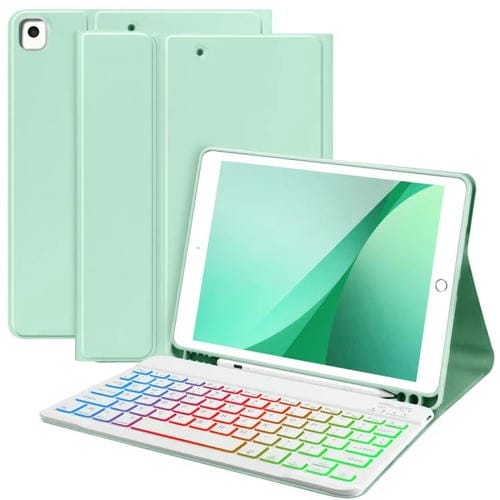 Funda magnética con teclado Bluetooth para iPad Pro 11 2024 (verde suave)