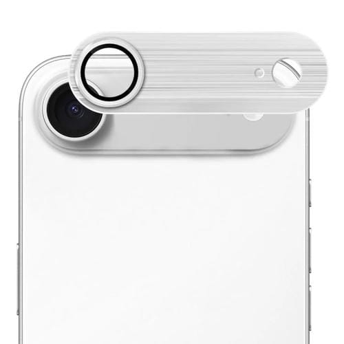 ENKAY - Lente de cámara antirreflejos de aleación de aluminio cepillado con película de vidrio templado (plateada)