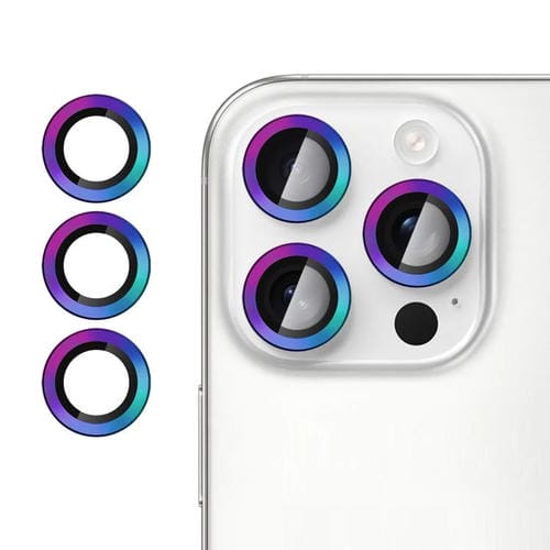 For iPhone 15 Pro Kalebol No Flicker Ultra-Thin Individual Camera Lens Tempered Glass Film(Dazzling Colors)