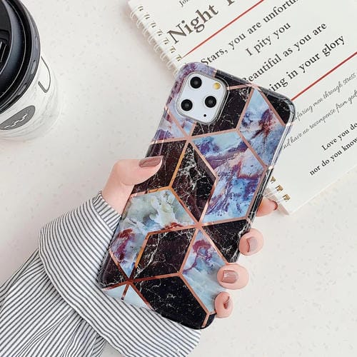 Funda para Teléfono Móvil iPhone 11 TPU Patrón Geométrico Mosaico Mármol (Negro)