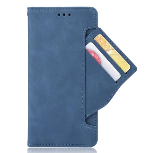 Funda de Cuero Wallet Style para iPhone SE 2022 y SE 2020 con Ranura para Tarjeta Separada (Azul)