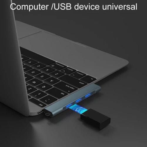 Estación de Acoplamiento Inalámbrica 4 en 1 para Ordenador con Puerto USB 3.0 y Enchufe Lateral (Plateado)