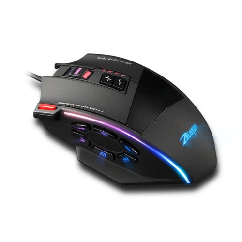 Ratón con Cable para Juegos Zelotes C13 con Macro y Efectos de Iluminación RGB de 13 Teclas (Negro)