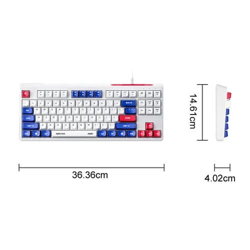 Teclado Mecánico con Cable Inphic K902 de 87 Teclas con Luz y Silencio para Juegos Oficina y Hogar (Azul y Blanco)