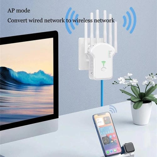 Repetidor Amplificador de Señal WIFI Banda Dual Urant U13 1200 Mbps 2,4G/5G Enchufe Estadounidense (Negro)