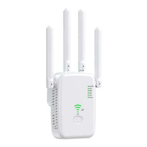 Repetidor Inalámbrico Urant U11 1200 Mbps 2,4 G y 5,8 G Amplificador Señal WIFI Compatible WPS Enchufe Europeo (Blanco)