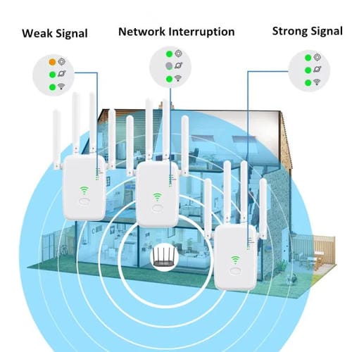 Repetidor Inalámbrico Urant U11 1200 Mbps 2,4 G y 5,8 G Amplificador Señal WIFI Compatible WPS Enchufe Europeo (Blanco)