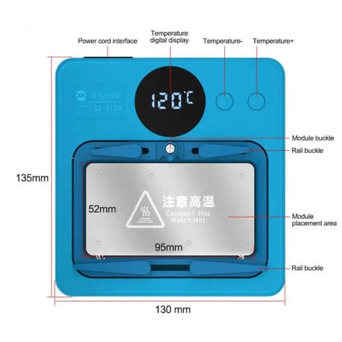 Heizungsplattform-Kit Sunshine Ss-T12B 9 In 1 Reparatur der Hauptplatine Kompatibel mit iP7G-16PM und Universal Android