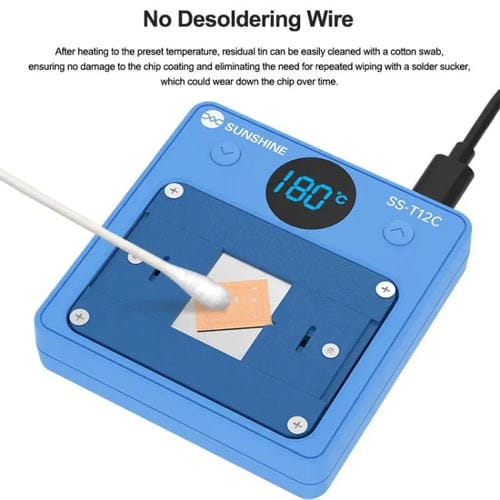 Rimuovi colla Sunshine Ss-T12C Riscaldamento chip IC, Strumento di rimozione efficiente e Riscaldamento rapido Riparazione di telefoni cellulari