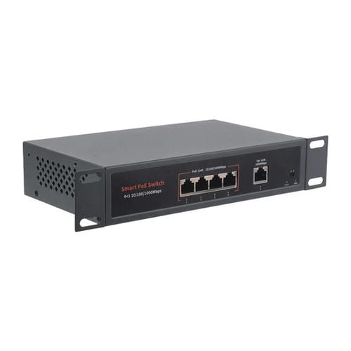 Conmutador Poe Ethernet Gigabit Industrial 4 Puertos 120 W Waveshare (Enchufe de la UE)