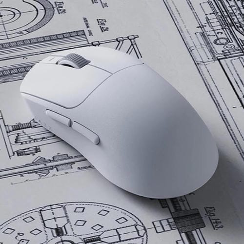 Ratón Inalámbrico Ajazz Aj199 Max Paw3395 con Cable 2,4 GHz y Bluetooth Tres Modos para Juegos (Blanco)