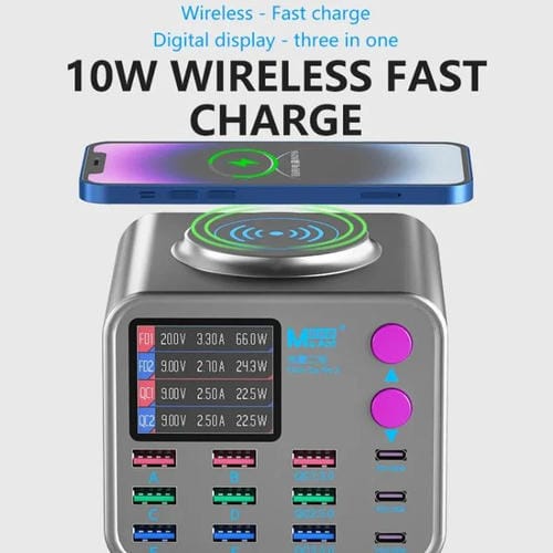 Stazione di Ricarica da Tavolo Maant Dianba No.2 Riparazione di Telefoni Cellulari con Porta USB Multipla e Spina Europea