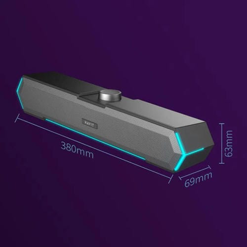 Altavoz con Cable para Computadora de Escritorio Havit M19 con Iluminación RGB (Blanca) Versión Estándar