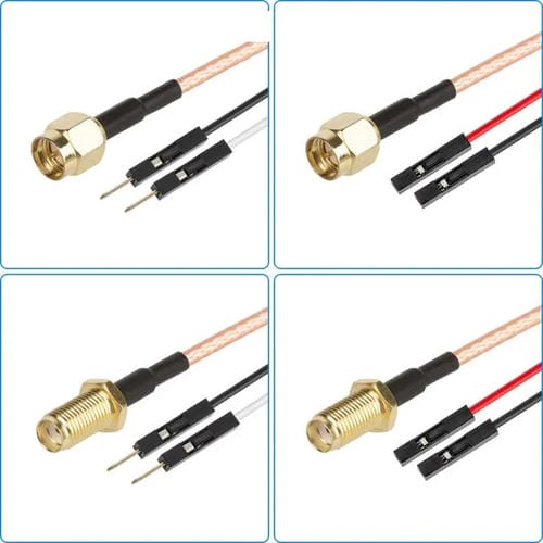 Cable Adaptador Extensión Prueba RF SMA Hembra a Doble Dupont Hembra RG316 1 m
