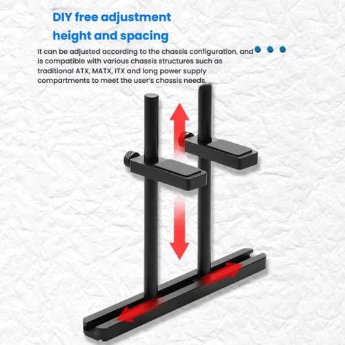 Soporte para Tarjeta Gráfica Finalcool de Aleación de Aluminio Ajustable, Posición Ventilador Chasis, 8 cm (Plateado)