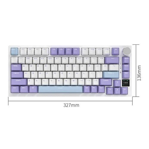 Teclado Mecánico para Juegos Ajazz Ak820 Pro Inalámbrico Bluetooth Tres Modos Junta Intercambiable Pantalla TFT (Morado)