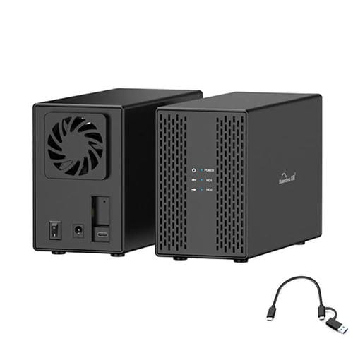 Caja de Disco Duro Móvil Blueendless Db3502F Doble Bahía 2,5/3,5 Pulgadas USB 3.0 Tipo C (Enchufe del Reino Unido)