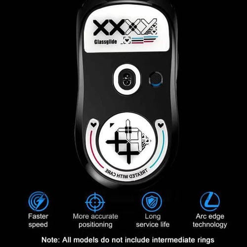 Pegatinas Antideslizantes Logitech GPW para Pies de Ratón de Cristal (Impresas en Negro)