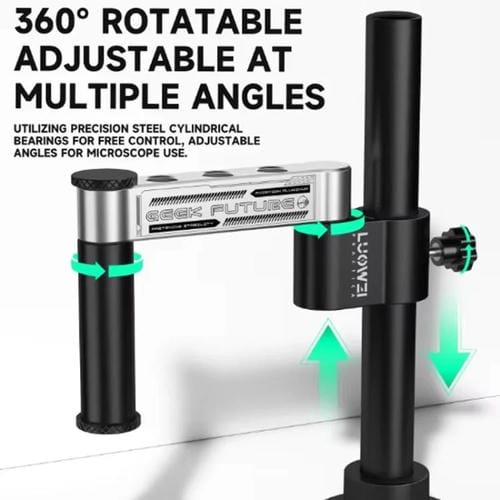 Microscopio Luowei GK01 Braccio Corto 32mm con Braccio Oscillante in Metallo Universale Sollevamento Impilabile a 360° Supporto Fisso Riparazione Ispezione Un Solo Braccio