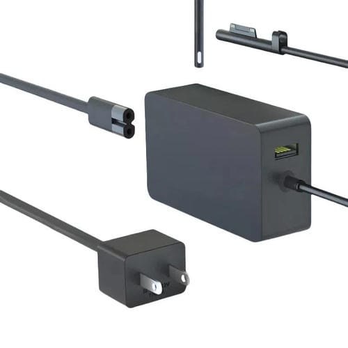 Cargador Rápido Microsoft Surface Laptop 65 W 15 V 4 A con Puerto USB-A 5 V 1 A Adaptador CA Enchufe Estadounidense