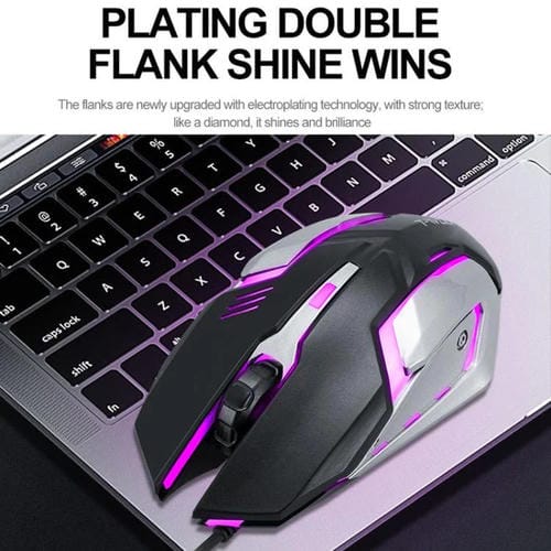 Combo Teclado y Ratón T-Wolf TF600 Retroiluminado con Cable 104 Teclas Panel Metálico Soporte para Teléfono (Negro)