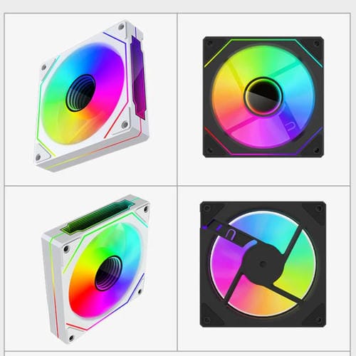 Ventilador Prism 4Rro para Caja de Ordenador 12 cm ARGB Sincronización PWM Silencioso (Marco Negro Frontal)