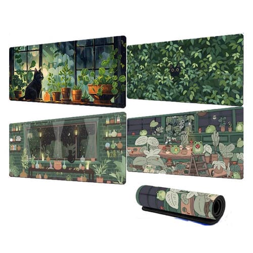 Alfombrilla de ratón con base de goma antideslizante diseño rana (Verde) 300x600x3 mm