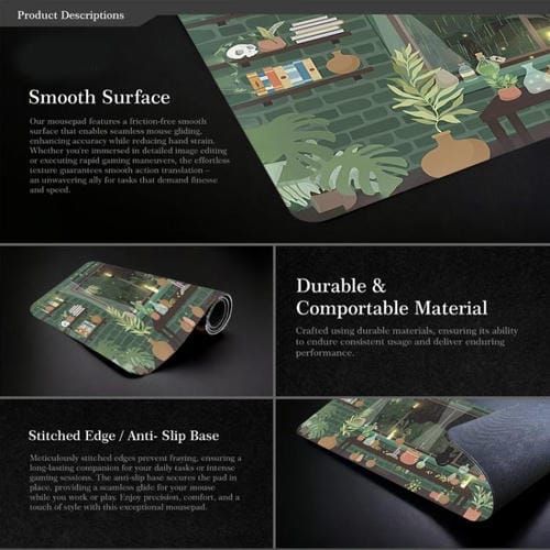 Alfombrilla de ratón con base de goma antideslizante diseño de rana (Verde) 300x600x2 mm (Patrón 2)