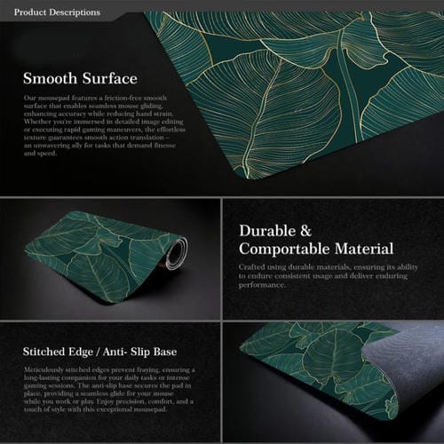 Alfombrilla de ratón temática flores y árboles 300x600x3 mm para oficina y juegos (2 unidades)