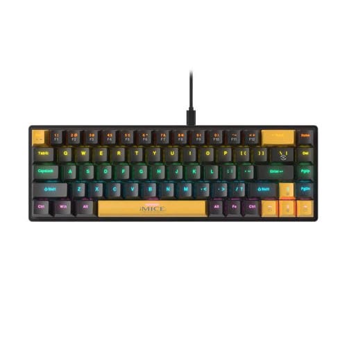 Teclado mecánico iMICE GK-690 con cable tipo C (Negro y Amarillo)