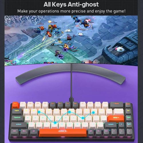 Teclado mecánico iMICE GK-690 con cable tipo C (Negro)